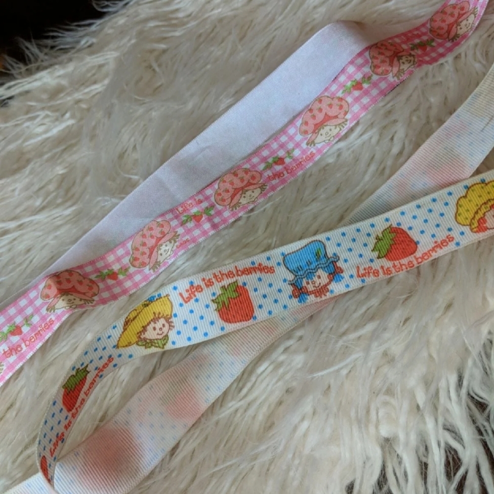 Strawberry Shortcake Fabric Ribbon vintage 1979-1980's